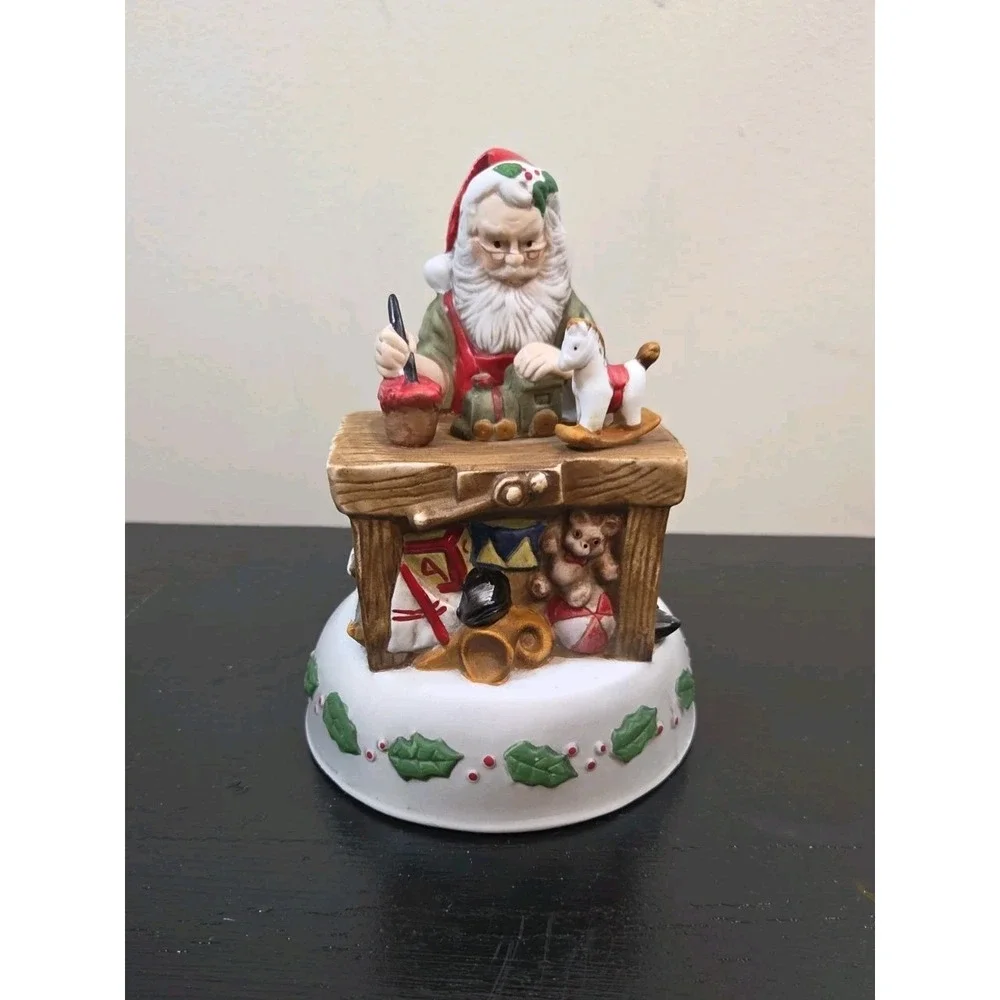 VtG Enesco Christmas Santa Claus Shoppe Musical Cantique De Noel 1985‎ Working